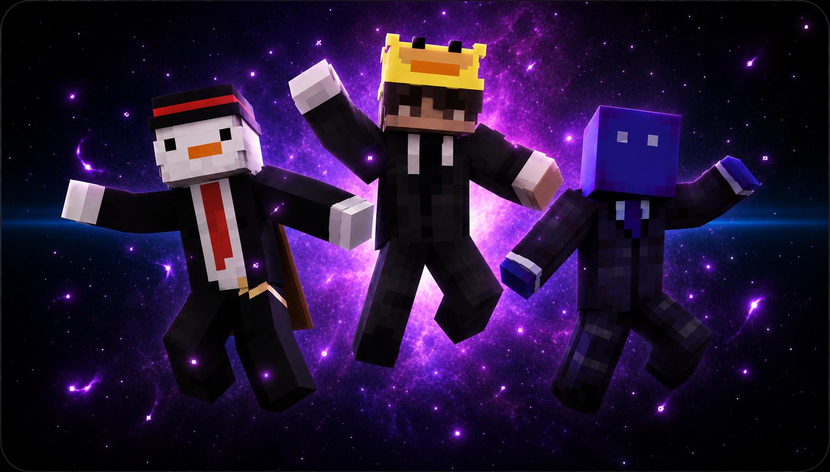 Bobthesnowman, Ducky, and Elec Minecraft skins